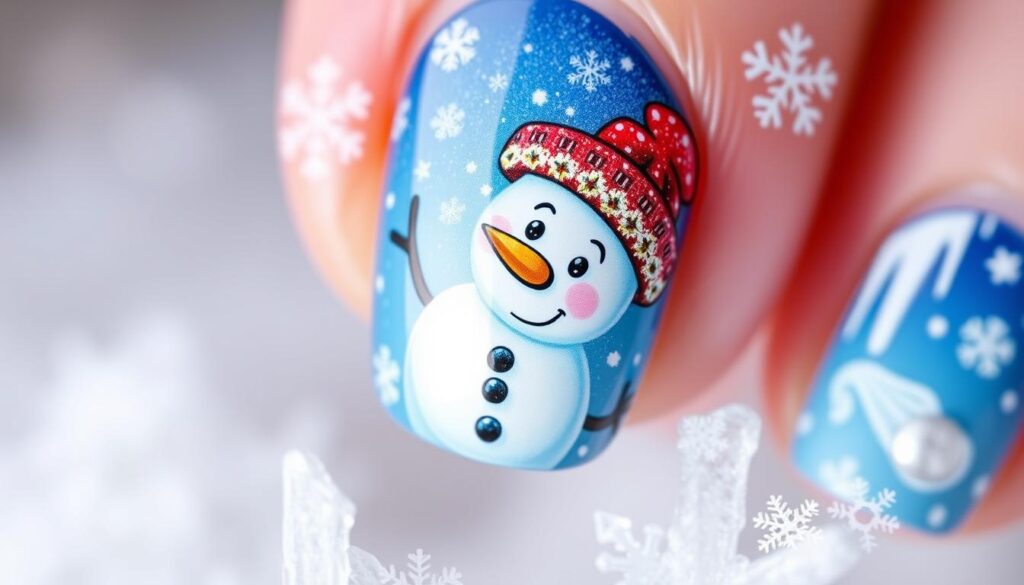 Christmas character nail art Christmas character nail art