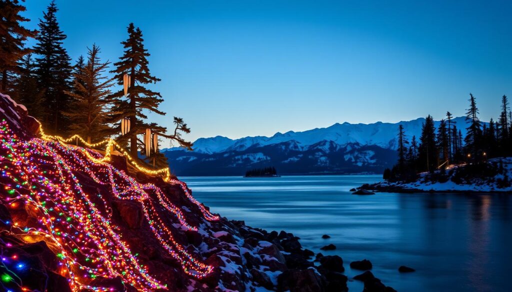 Christmas lights in Lake Tahoe Christmas lights in Lake Tahoe