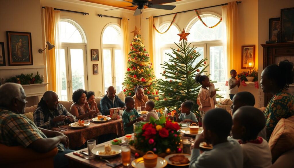 Jamaican family Christmas celebration