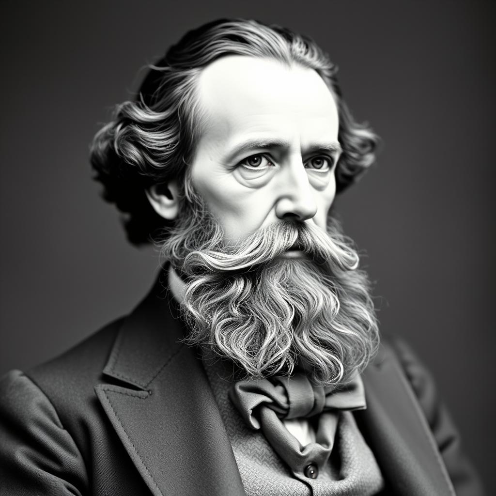 Portrait of Charles Dickens, author of A Christmas Carol