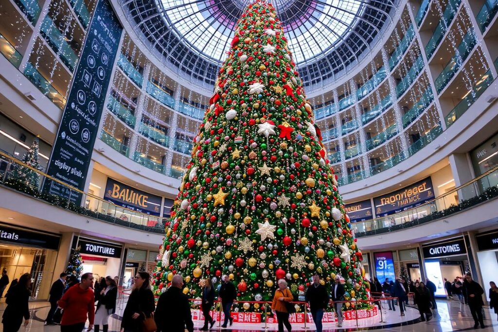 World's largest Christmas tree display in a shopping mall