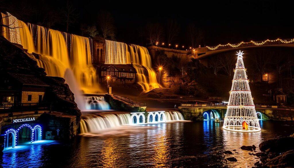 christmas at the falls noccalula christmas at the falls noccalula