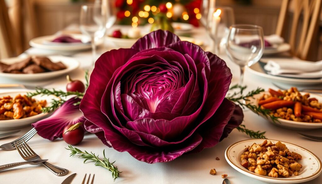 christmas dinner table with red cabbage christmas dinner table with red cabbage