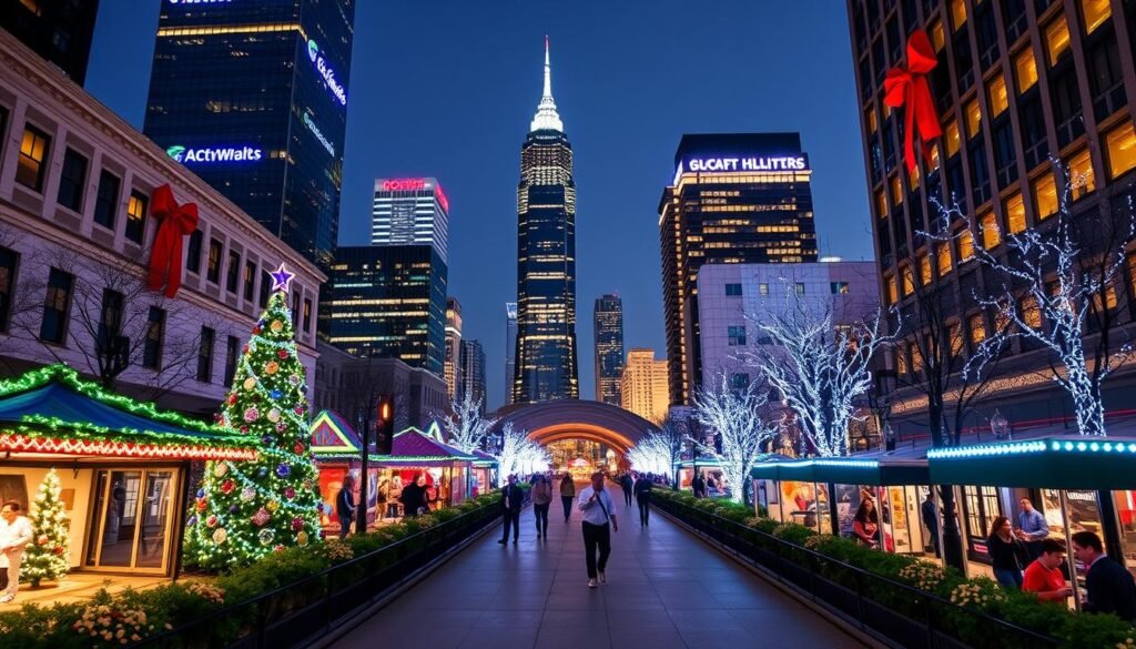 city lights downtown holiday magic houston