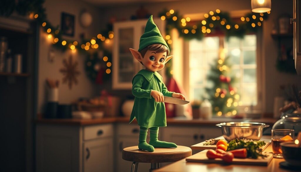 elf helping with lunch preparation elf helping with lunch preparation