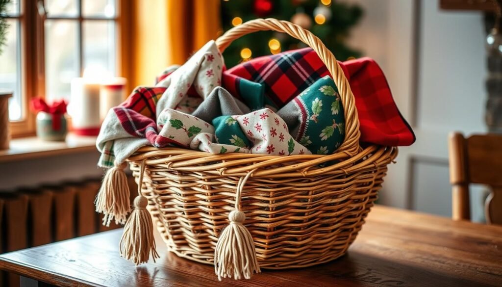 festive fabric basket festive fabric basket