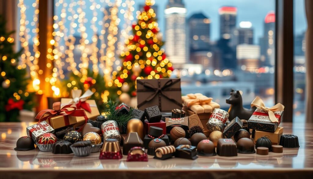holiday chocolate display