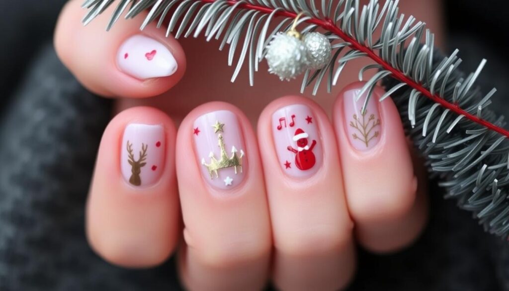 minimalist Christmas nails minimalist Christmas nails