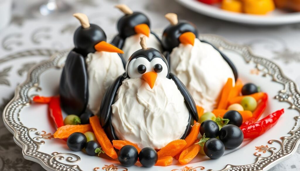 olive cream cheese penguin appetizers olive cream cheese penguin appetizers