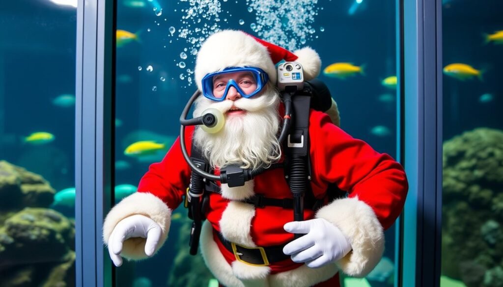 seattle aquarium diving santa seattle aquarium diving santa