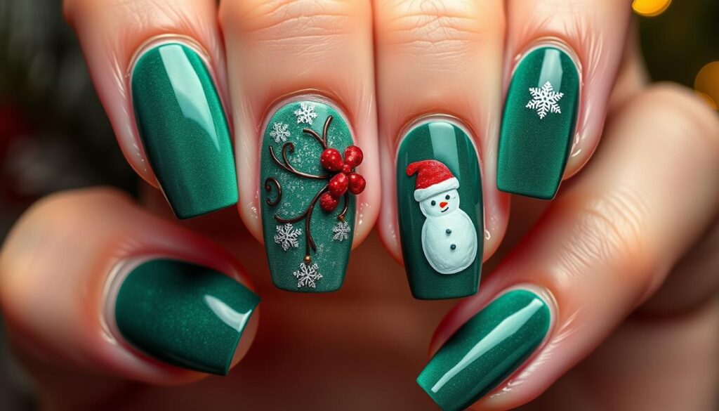 velvet Christmas nails velvet Christmas nails